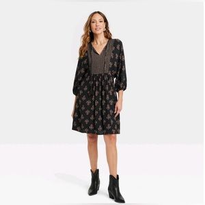 Bishop 3/4 Sleeve A-Line Dress - Knox Rose XS